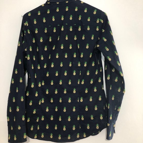 J.Crew Factory Pineapple Print "The Perfect Shirt" XS - Picture 6 of 6
